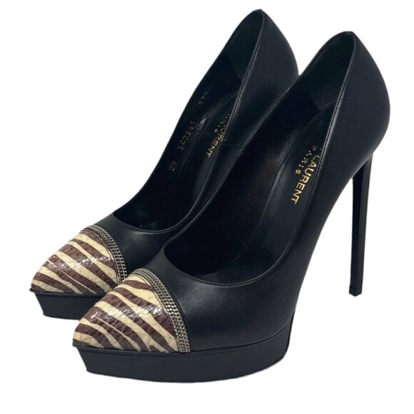 Saint Laurent Zebra Heels Size-37.5 - Picture 1 of 6